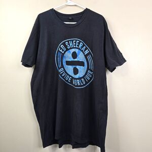 Ed Sheeran Divide World Tour Black and Blue Mens Short Sleeve Tee XXL